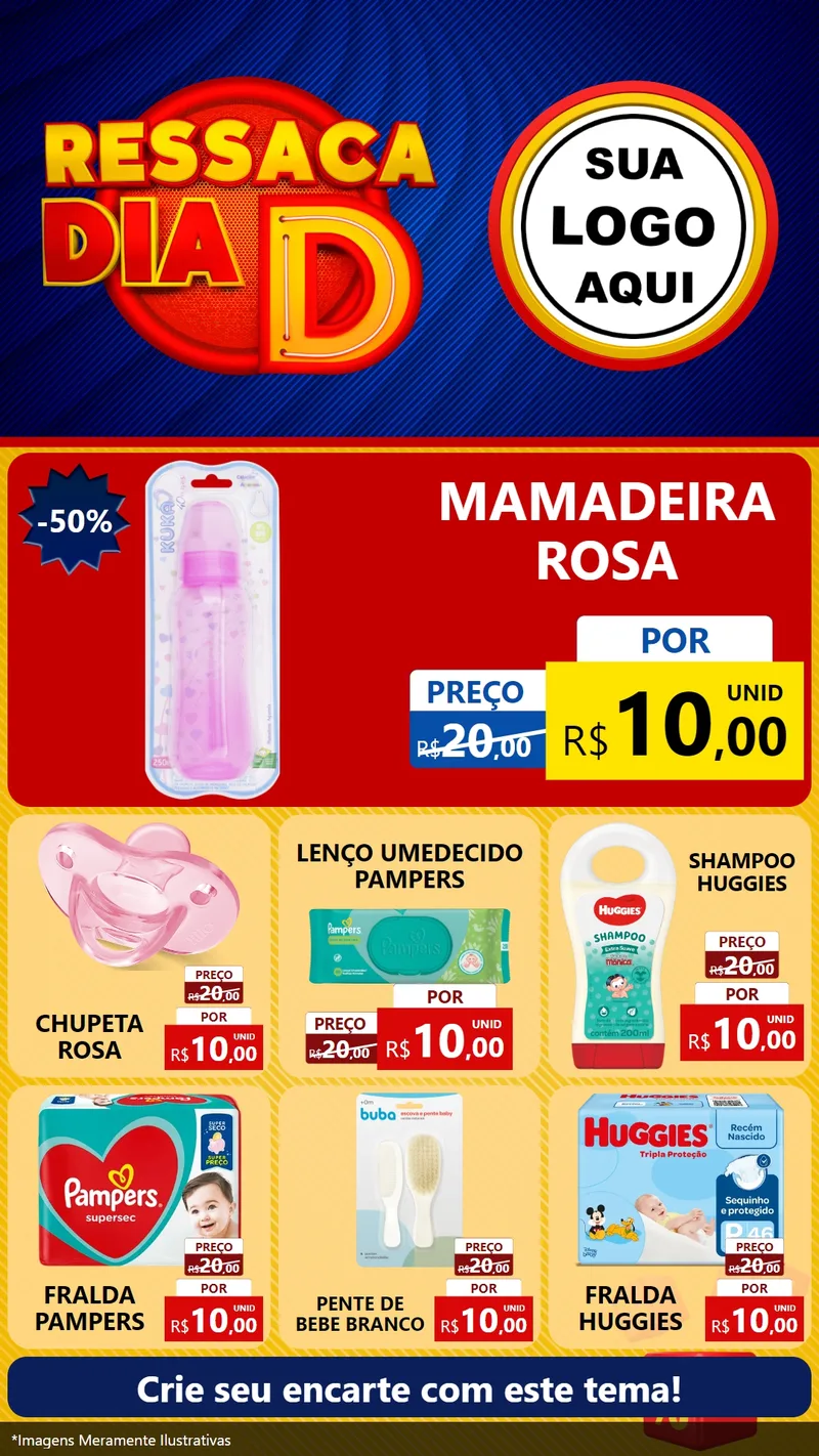 Modelo de Rede Social para Stories com o tema Ressaca Dia D para Bebês
