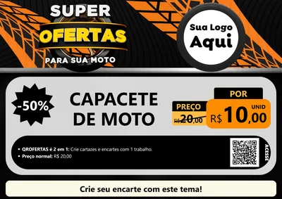 Modelo de Cartaz para Cartaz A4 Horizontal com o tema Super Ofertas Para Sua Moto para Moto peças