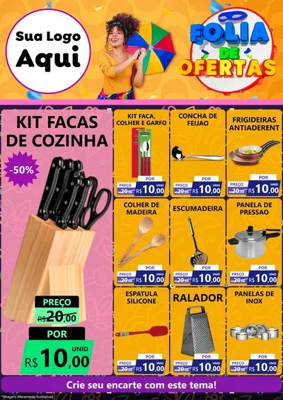 Modelo de Encarte para Encarte A4 Vertical com o tema Folia de Ofertas para Utilidades Domésticas