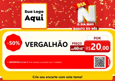 Modelo de Cartaz para Cartaz A4 Horizontal com o tema Dia N o Dia Mais Barato do Mês para Ferragens