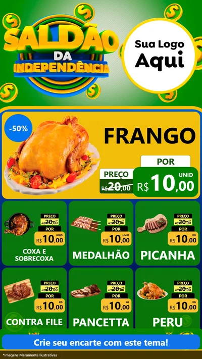 Modelo de Rede Social para Stories com o tema Saldão da Indepêndencia para Assados