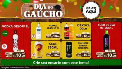 Modelo de TV para TV Horizontal com o tema Dia do Gaúcho para Distribuidora de bebidas