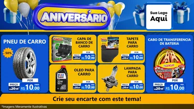 Modelo de TV para TV Horizontal com o tema Aniversário para Auto peças