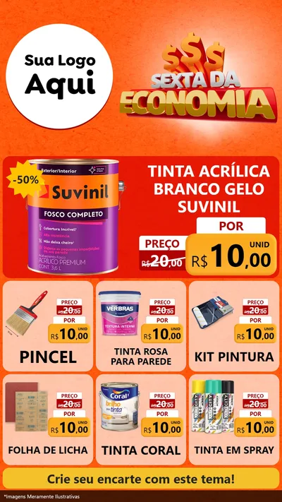Modelo de Rede Social para Stories com o tema Sexta da Economia para Tintas e Ferramentas