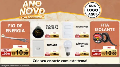 Modelo de TV para TV Horizontal com o tema Ano Novo Com Economia para Materiais Elétricos