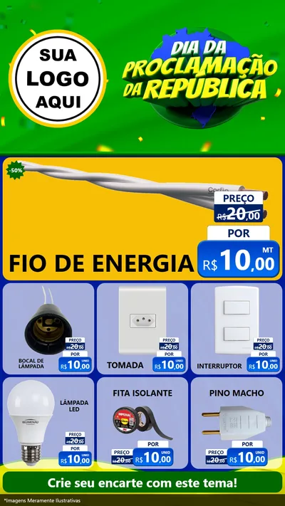 Modelo de Rede Social para Stories com o tema Dia Da Proclamação Da República para Materiais Elétricos