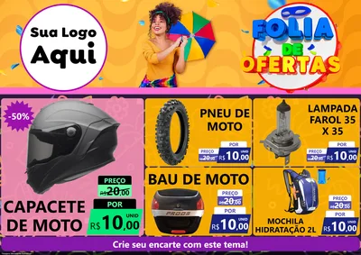 Modelo de Encarte para Encarte A4 Horizontal com o tema Folia de Ofertas para Moto peças