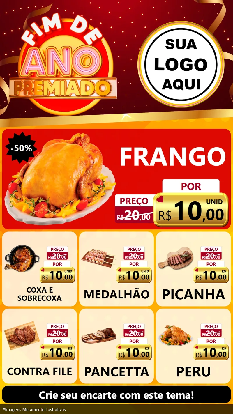 Modelo de Rede Social para Stories com o tema Fim de Ano Premiado para Assados