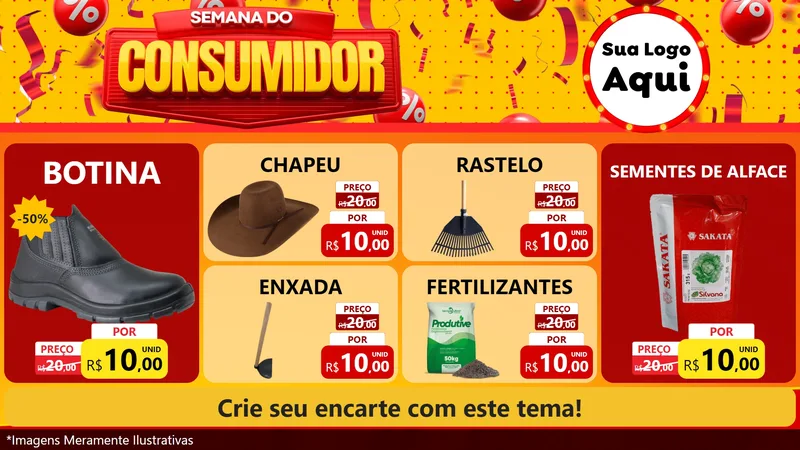 Modelo de TV para TV Horizontal com o tema Semana do Consumidor para Agropecuária