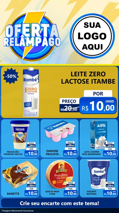 Modelo de Rede Social para Stories com o tema Oferta Relâmpago para Frios e Laticínios