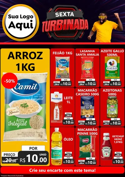 Modelo de Encarte para Encarte A4 Vertical com o tema Sexta Turbinada para Supermercado