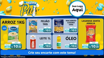 Modelo de TV para TV Horizontal com o tema Mês dos Pais para Supermercado