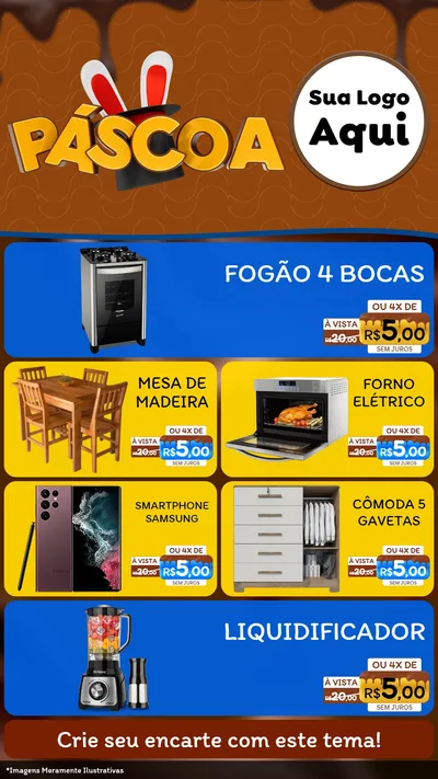 Modelo de TV para TV Vertical com o tema Páscoa para Móveis e Eletro