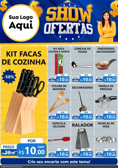 Modelo de Encarte para Encarte A4 Vertical com o tema Show de Ofertas para Utilidades Domésticas