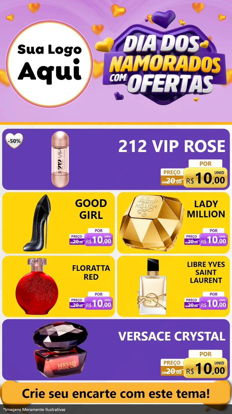 Modelo de TV para TV Vertical com o tema Dia Dos Namorados Com Ofertas para Perfumes