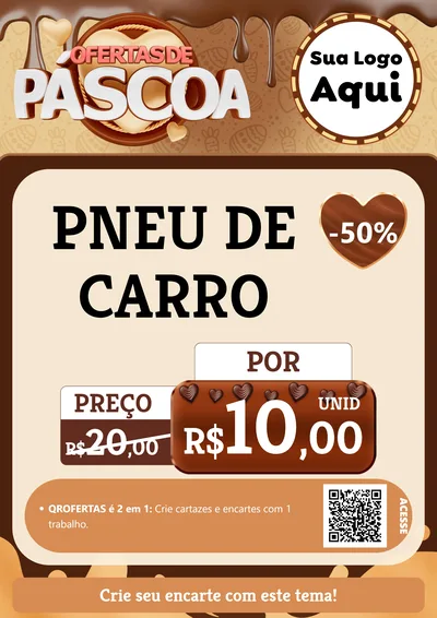 Modelo de Cartaz para Cartaz A4 Vertical com o tema Ofertas de Páscoa para Auto peças