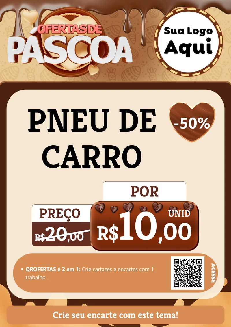 Modelo de Cartaz para Cartaz A4 Vertical com o tema Ofertas de Páscoa para Auto peças