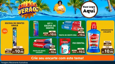 Modelo de TV para TV Horizontal com o tema Saldão de Verão para Higiene Pessoal
