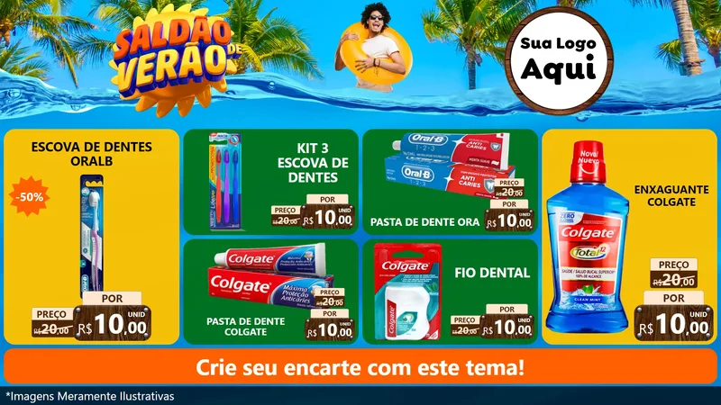 Modelo de TV para TV Horizontal com o tema Saldão de Verão para Higiene Pessoal