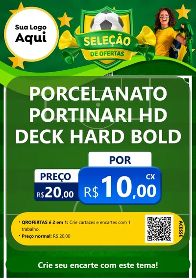 Modelo de Cartaz para Cartaz A4 Vertical com o tema Seleção de Ofertas - Copa para Pisos e revestimentos