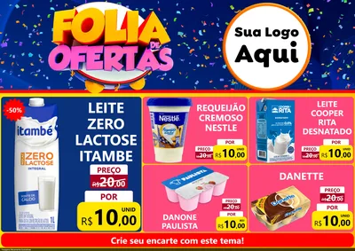 Modelo de Encarte para Encarte A4 Horizontal com o tema Folia de Ofertas para Frios e Laticínios