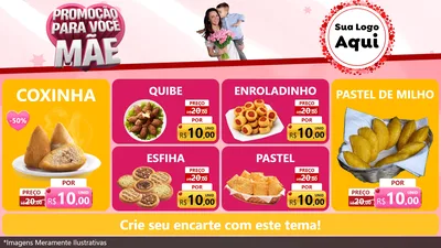 Modelo de TV para TV Horizontal com o tema Promoção Para Você Mãe para Salgadaria