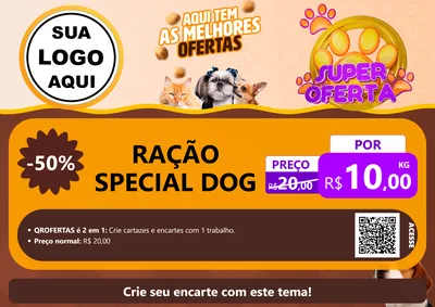 Modelo de Cartaz para Cartaz A4 Horizontal com o tema Super Oferta - Pet Shop para Pet Shop