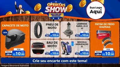 Modelo de TV para TV Horizontal com o tema Ofertas Show No Fim De Semana para Moto peças