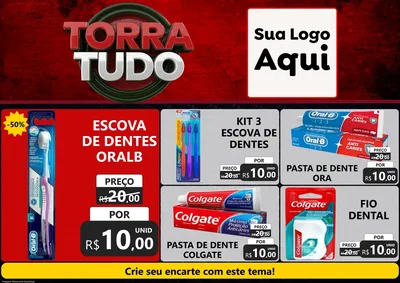 Modelo de Encarte para Encarte A4 Horizontal com o tema Torra Tudo para Higiene Pessoal