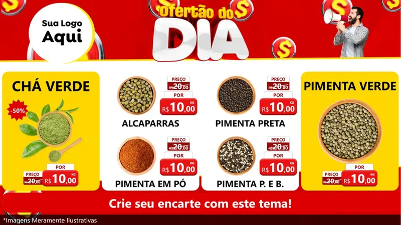 Modelo de TV para TV Horizontal com o tema Ofertão do dia para Produtos Naturais