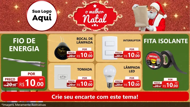 Modelo de TV para TV Horizontal com o tema O Melhor Natal para Materiais Elétricos