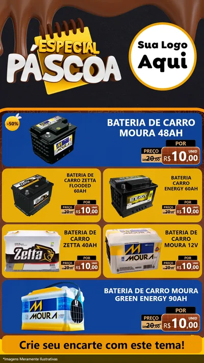 Modelo de TV para TV Vertical com o tema Especial Páscoa para Baterias Elétricas