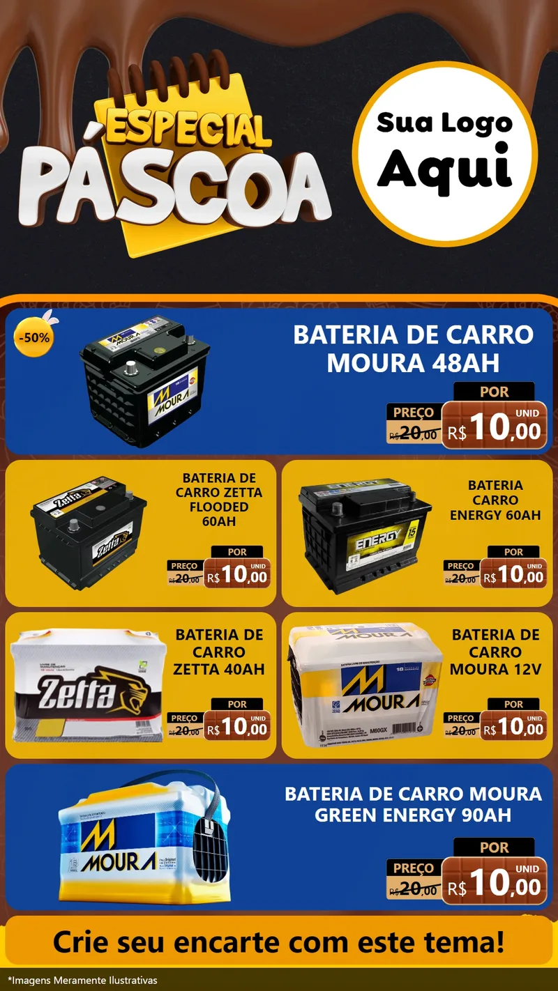 Modelo de TV para TV Vertical com o tema Especial Páscoa para Baterias Elétricas