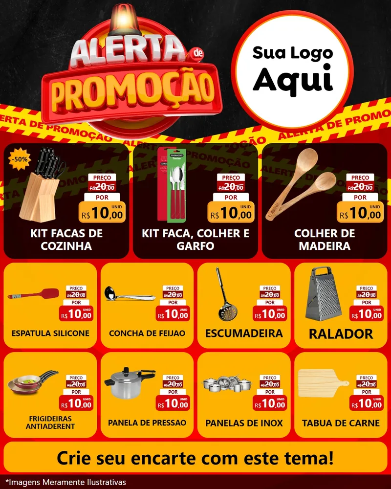 Modelo de Rede Social para Feed Instagram com o tema Alerta de Promoção para Utilidades Domésticas
