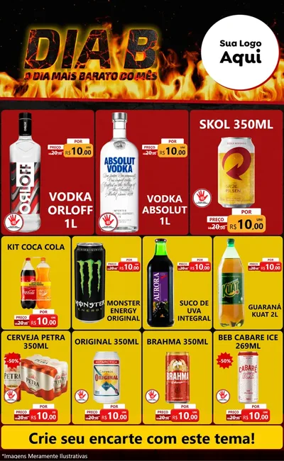 Modelo de Encarte para Encarte Grande com o tema Dia B para Distribuidora de bebidas