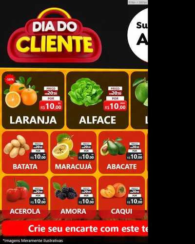 Modelo de Rede Social para Feed Instagram com o tema Dia do Cliente para Hortifrúti