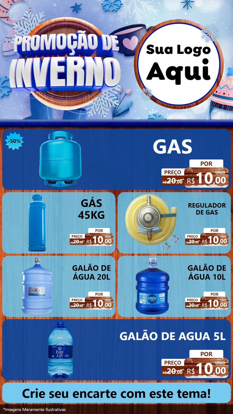 Modelo de TV para TV Vertical com o tema Promoção de Inverno para Água e gás