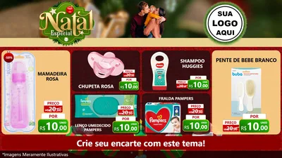 Modelo de TV para TV Horizontal com o tema Natal Especial para Bebês