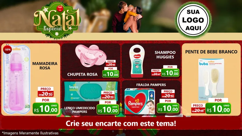 Modelo de TV para TV Horizontal com o tema Natal Especial para Bebês