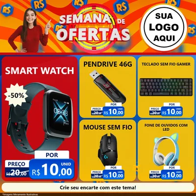 Modelo de Rede Social para Feed Facebook com o tema Semana de Ofertas para Informática