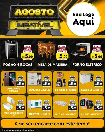 Modelo de Rede Social para Feed Instagram com o tema Agosto Imbatível para Móveis e Eletro