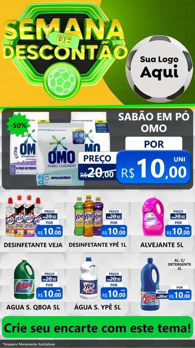 Modelo de Rede Social para Stories com o tema Semana de Descontão - Copa para Produtos de Limpeza