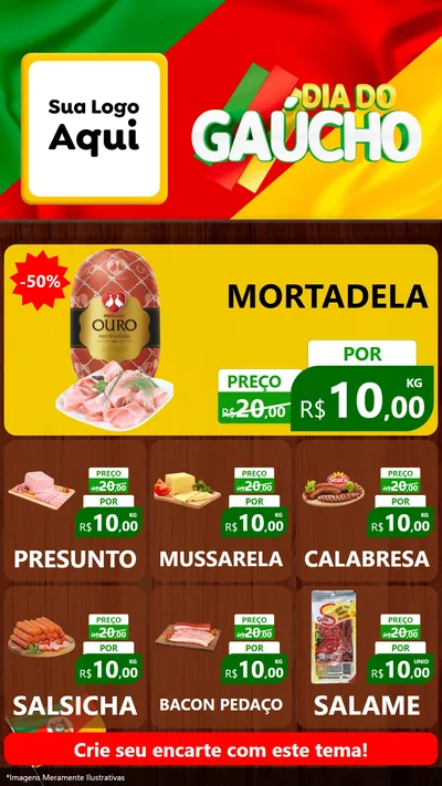 Modelo de Rede Social para Stories com o tema Dia do Gaúcho para Frios e Laticínios