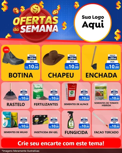 Modelo de Rede Social para Feed Instagram com o tema Ofertas Da Semana para Agropecuária