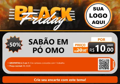 Modelo de Cartaz para Cartaz A4 Horizontal com o tema Black Friday para Produtos de Limpeza