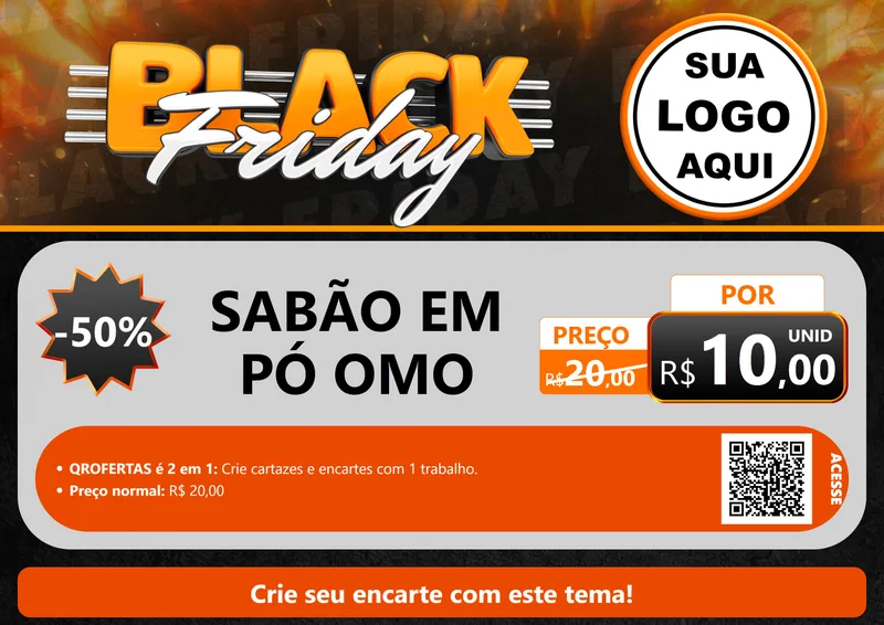 Modelo de Cartaz para Cartaz A4 Horizontal com o tema Black Friday para Produtos de Limpeza