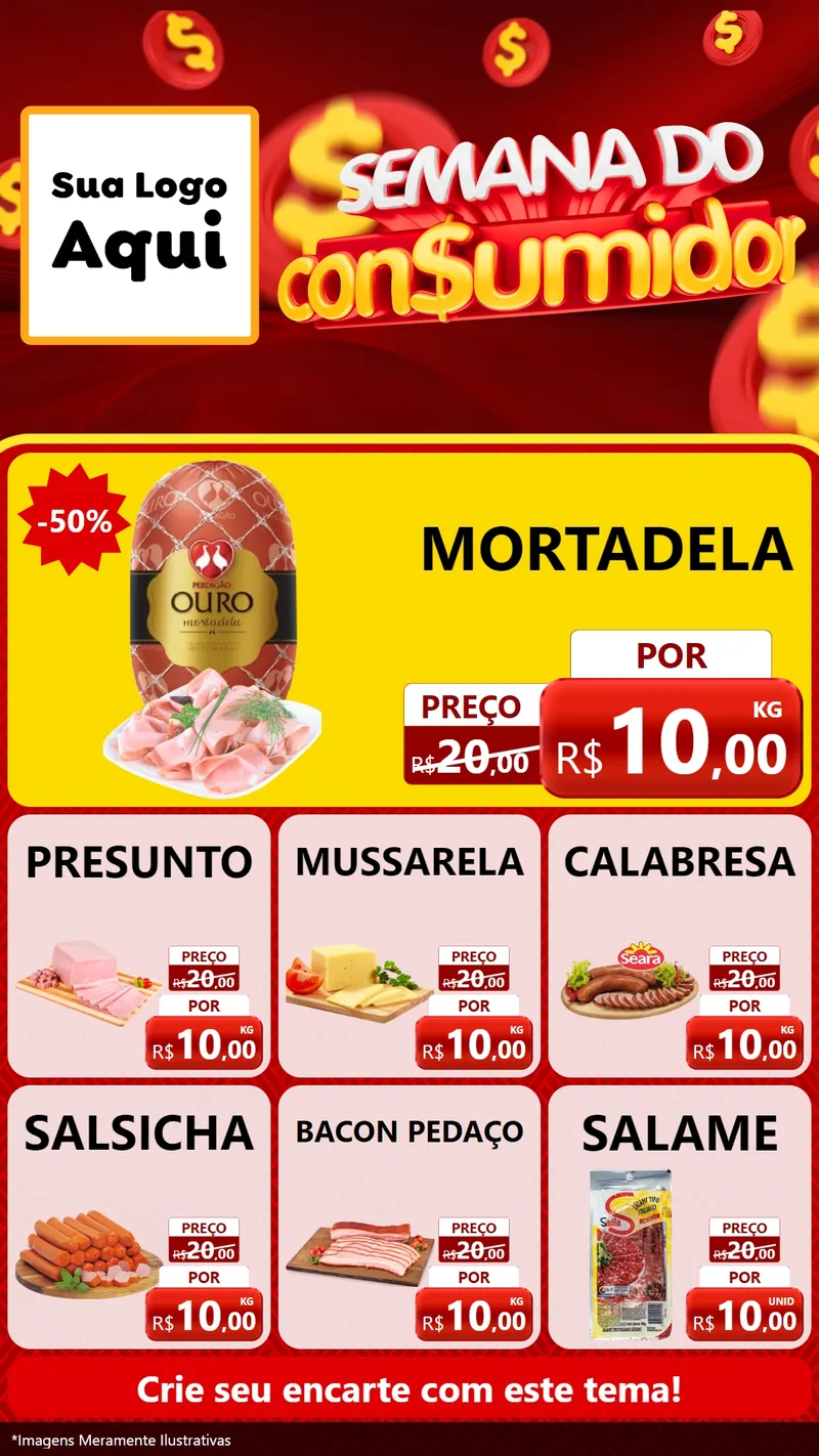 Modelo de Rede Social para Stories com o tema Semana do Consumidor para Frios e Laticínios