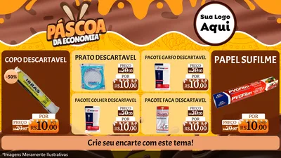 Modelo de TV para TV Horizontal com o tema Páscoa da Economia para Embalagens