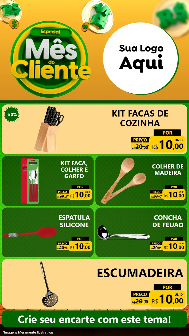 Modelo de TV para TV Vertical com o tema Especial Mês do Cliente para Utilidades Domésticas