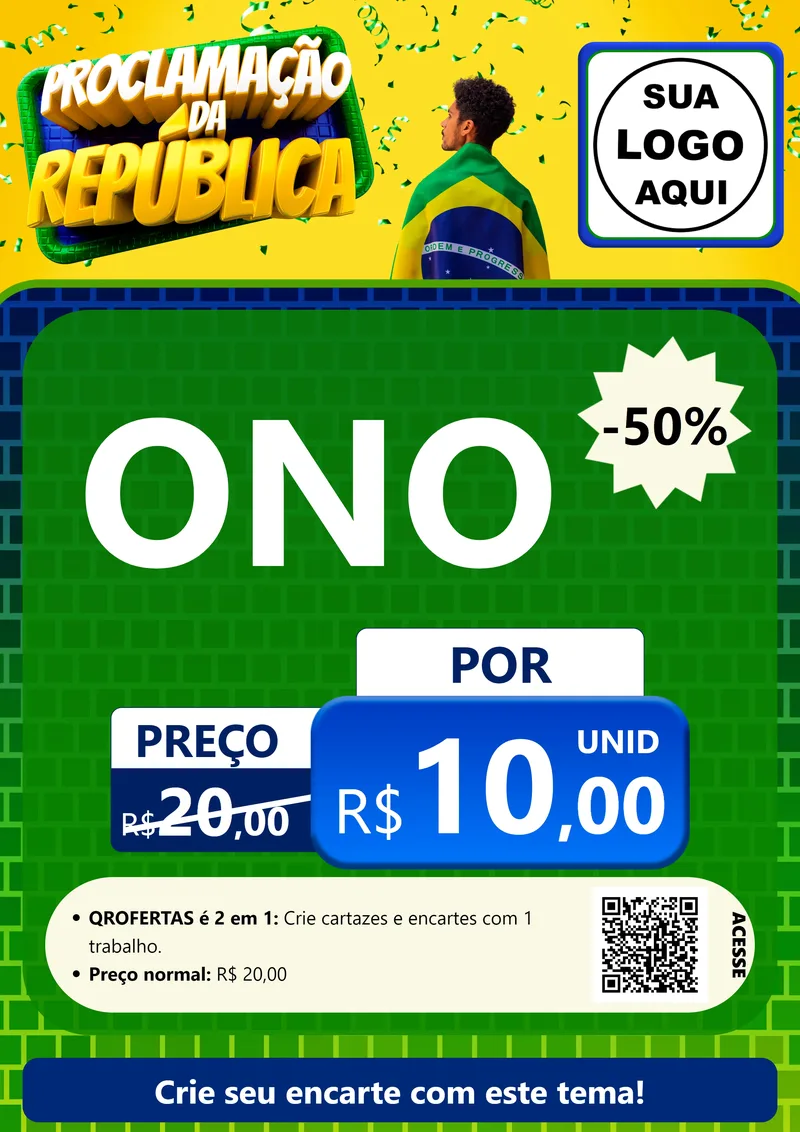 Modelo de Cartaz para Cartaz A4 Vertical com o tema Proclamação da República para Óticas